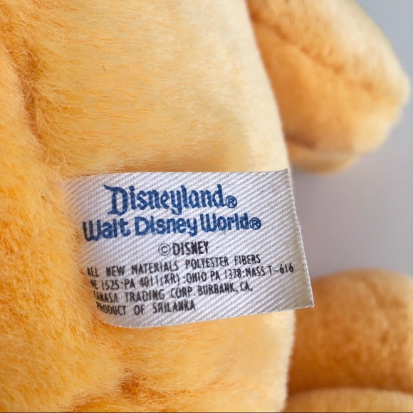 Vintage Disneyland Walt Disney World Pluto Plush Sitting Dog Stuffed Animal - Picture 8 of 8